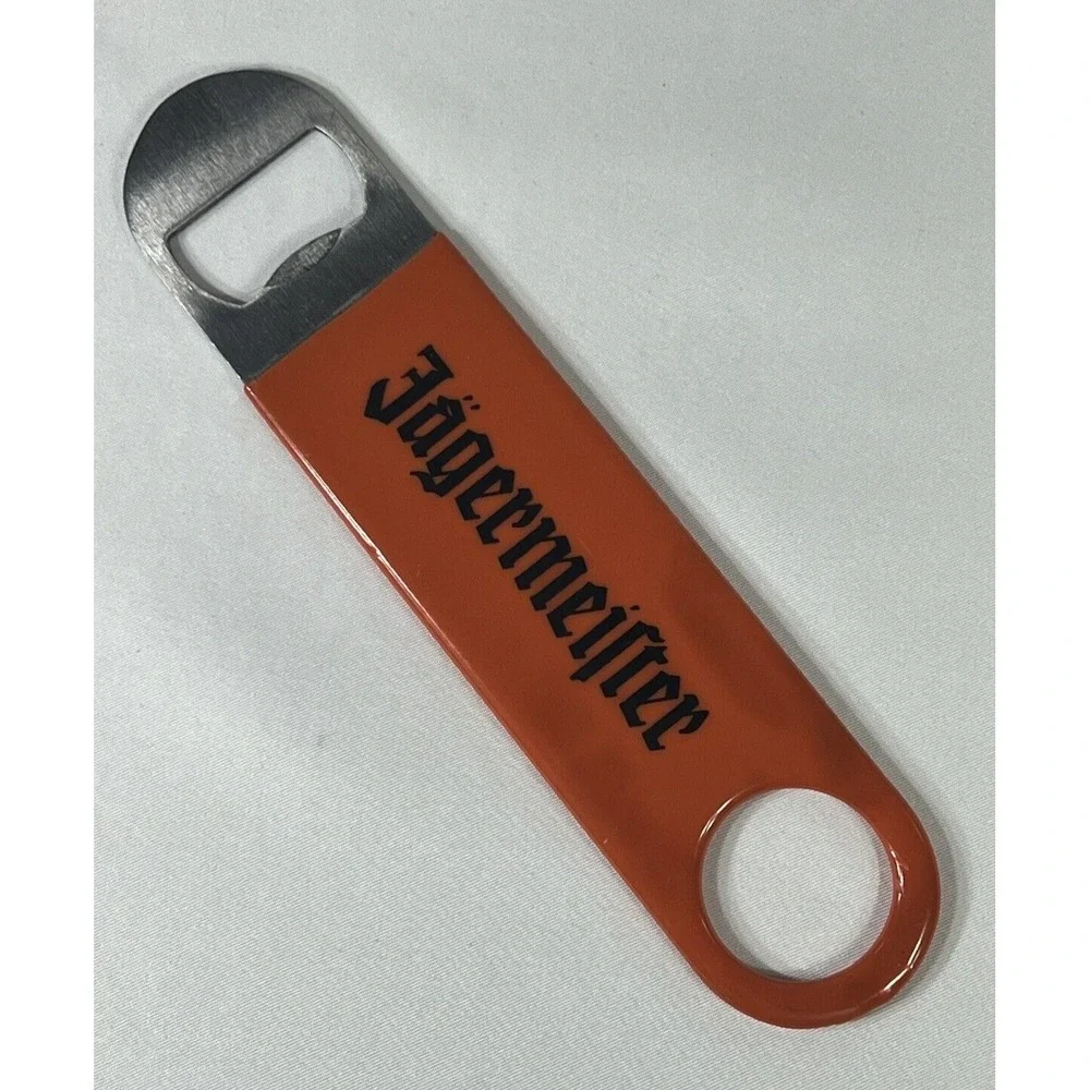 Jagermeister Orange Vinyl Coated Speed Bottle Opener Bar Blade 7 Inch Stainless